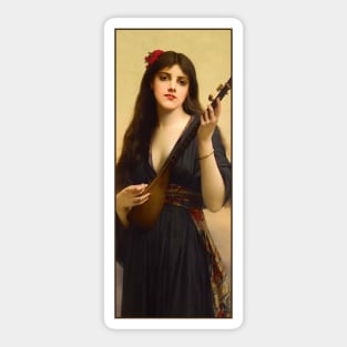 The Musician Girl by Jules Joseph Lefebvre Sticker